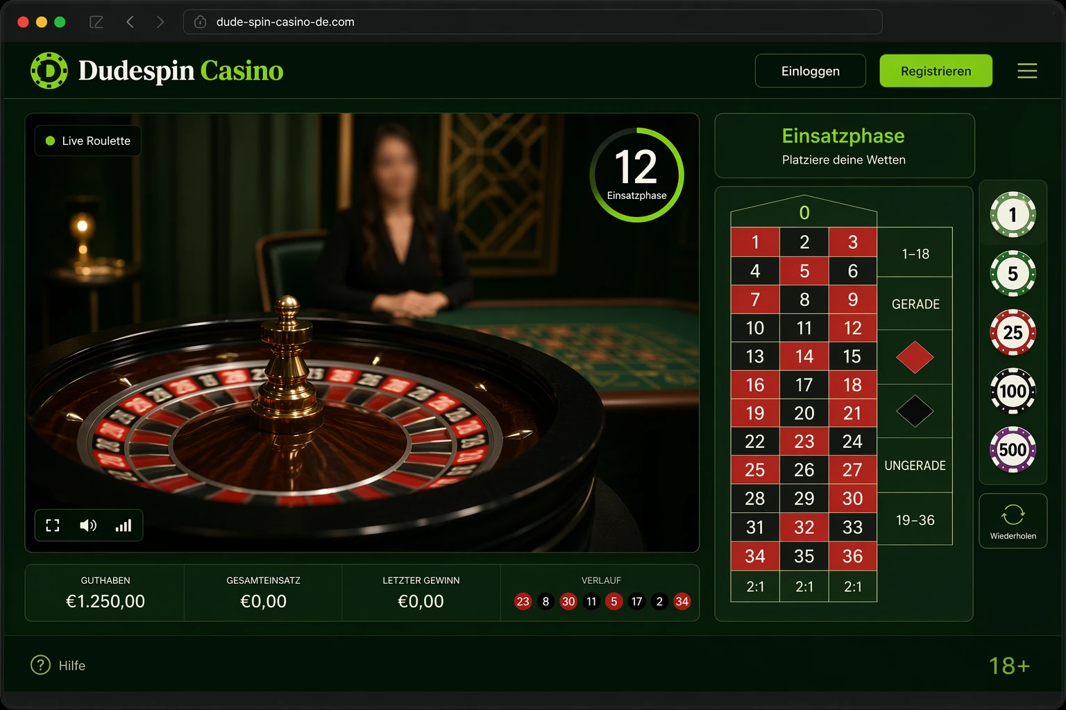 Dudespin Live Roulette: was Spieler grundsätzlich erwarten können